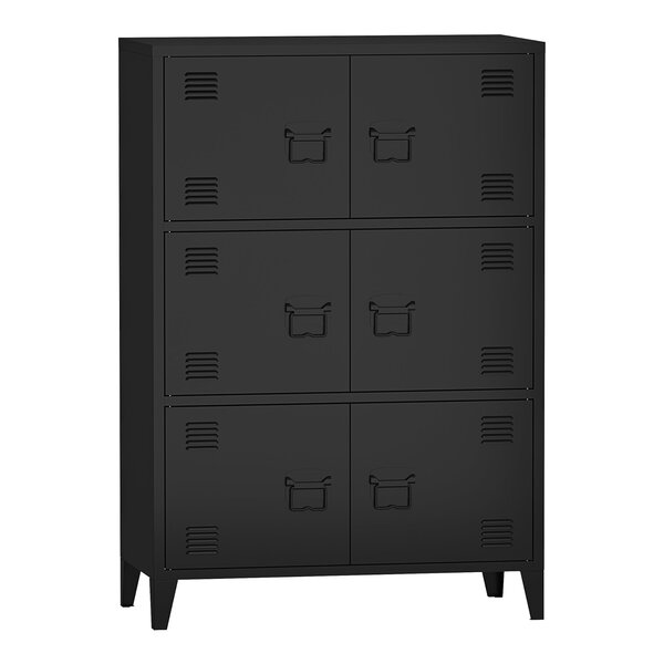 Armoire de bureau casier de bureau meuble de rangement pour salon bureau chambre atelier métallique acier 113 x 80 x 40 cm noir 03_0006325