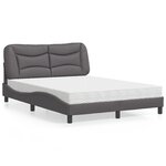 vidaXL Lit avec matelas Hvar gris 120x200 cm similicuir
