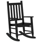 vidaXL Chaises à bascule enfants lot de 2 noir bois de peuplier massif
