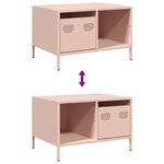 vidaXL Table basse rose 68 5x50x43 5 cm acier laminé à froid