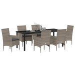 vidaXL Ensemble de salle à manger pour jardin 7 Pièces Gris polyrotin