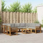 vidaXL Ensemble de canapés d'extérieur 10 pc Gris Naturel et Clair