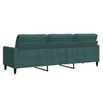 vidaXL Canapé à 3 places Vert foncé 210 cm Velours