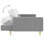 vidaXL Canapé-lit à 2 places avec repose-pied gris clair tissu