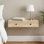 vidaXL Table d'appoint murale Chêne Sonoma 87 5 x 34 5 x 17 cm