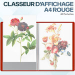 ACROPAQ Display Book - Classeur d'Affichage à Grande Capacité en Rouge au Format A4 avec 40 Pochettes - En Polypropylène Résistant