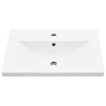 Cabinet de lavabo vidaXL en MDF chêne noir avec lavabo intégré