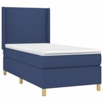 vidaXL Sommier à lattes de lit matelas et LED Bleu 80x200cm Tissu
