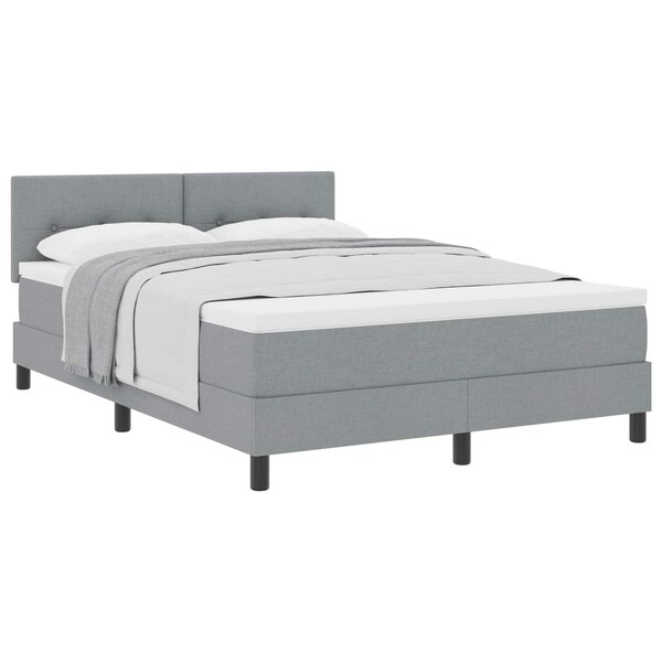 vidaXL Lit à ressorts avec matelas Gris clair 160 x 200 cm tissu