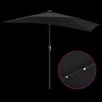 vidaXL Parasol de jardin Noir 294 x 150 x 224 cm tissu