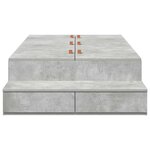 vidaXL Cadre de lit avec rangement Gris béton 90 cm Bois d'ingénierie