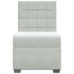 vidaXL Sommier à lattes de lit et matelas Gris clair 90x190 cm Velours