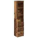 vidaXL Buffet haut 37 5x35x180 cm vieux bois bois d'ingénierie