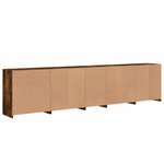 vidaXL Buffet avec lumières LED chêne fumé 283x37x67 cm