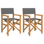 vidaXL Chaises de metteur en scène pliantes lot de 2 Bois teck massif