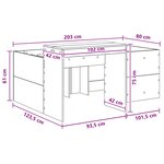 vidaXL Lit haut pour enfants avec bureau Bois ancien 80 x 200 cm