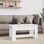 vidaXL Table basse blanc brillant 101x49x52 cm bois d'ingénierie