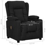 vidaXL Fauteuil de massage Noir Tissu