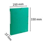EXACOMPTA - Boite de classement a élastique - Dos 25mm - 24 x 32 - Carte lustrée F.S.C 7/10eme - Vert