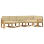 vidaXL Ensemble de canapés d'extérieur 6 pc Blanc et Beige Polyester