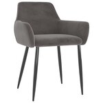 vidaXL Chaises à manger lot de 2 Gris foncé Velours
