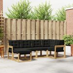 vidaXL Ensemble de canapés d'extérieur 6 pc Blanc et noir