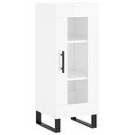 vidaXL Buffet Blanc brillant 34 5x34x90 cm Bois d'ingénierie