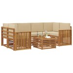 vidaXL Ensemble de canapés d'extérieur 7 Pièces Naturel et Beige
