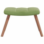 vidaXL Chaise de relaxation avec repose-pied Vert clair Velours