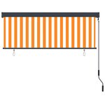 vidaXL Store Roulant Extérieur Rayé Orange et blanc 180 x 250 cm tissu
