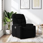 vidaXL Fauteuil inclinable en tissu noir