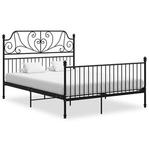 vidaXL Cadre de lit sans matelas noir métal 140x200 cm