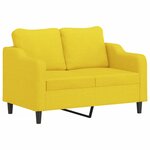 vidaXL Ensemble de canapés 3 Pièces avec coussins Jaune clair Tissu