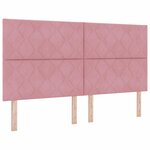 vidaXL Lit à ressorts avec matelas avec LED Rose 180 x 200 cm Velours