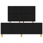 vidaXL Cadre de lit avec tête de lit Noir 140 x 190 cm tissu