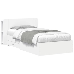 vidaXL Cadre de lit avec rangement Blanc 80 x 200 cm Bois d'ingénierie