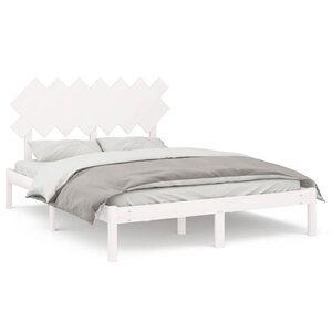 vidaXL Cadre de lit sans matelas blanc 150x200 cm bois massif