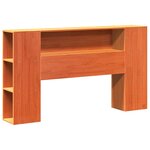 vidaXL Lit bibliothèque sans matelas cire marron 120x190cm pin massif
