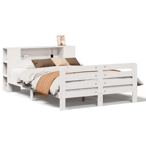 vidaXL Cadre de lit sans matelas blanc 140x200 cm bois de pin massif