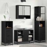 vidaXL Ensemble de mobilier de salle de bain 3 Pièces Chêne noir