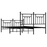 vidaXL Cadre de lit métal sans matelas avec pied de lit noir 140x200cm