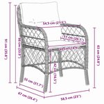 vidaXL Ensemble de salle à manger pour jardin 7 Pièces Gris et Noir Rotin