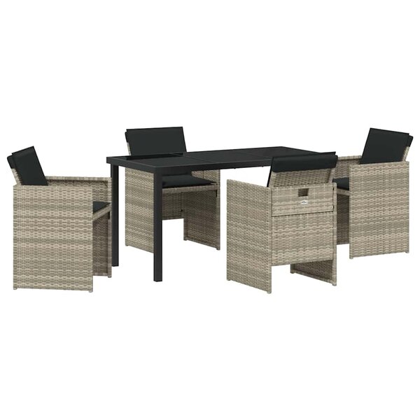 vidaXL Ensemble de salle à manger pour jardin 5 Pièces Gris clair