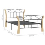 vidaXL Cadre de lit sans matelas noir métal 100x200 cm