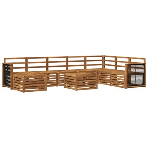 vidaXL Ensemble de canapés d'extérieur 7 Pièces Naturel