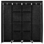 vidaXL Garde-robe avec 4 compartiments Noir 175x45x170 cm
