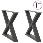 vidaXL Pieds de table basse 2 pièces Anthracite 60 x (42-43 3) cm Acier