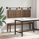 vidaXL Tête de lit suspendue Avec lumière LED Cappuccino Simili cuir