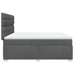vidaXL Sommier à lattes de lit avec matelas Gris foncé 200x200cm Tissu