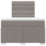 vidaXL Sommier à lattes de lit avec matelas taupe 120x190 cm tissu